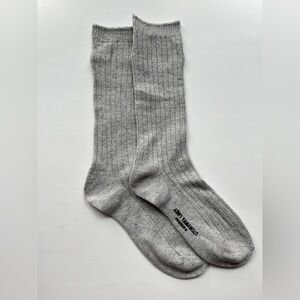 Yohji Yamamoto Gray Ribbed Wool Socks